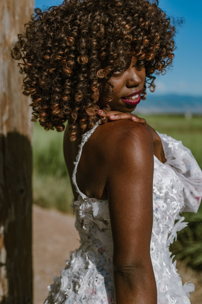 This dress from Wed Utah's 2023/2024 perfectly shows the dainty, thin straps coming into fashion for 2024 wedding and bridal dresses.